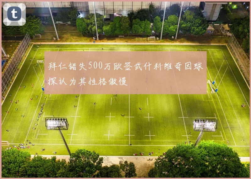 拜仁错失500万欧签武什科维奇因球探认为其性格傲慢